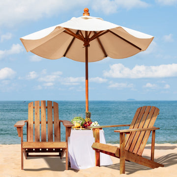 Westport Outdoor Patio Traditional Acacia Wood Adirondack Chair - JONATHAN Y